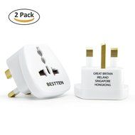 Bestten 3 Outlet Portable Travel Surge Protector with 2.4A Dual USB Charging Ports, 18in Cord, ETL Listed, White N65