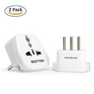 Bestten 3 Outlet Portable Travel Surge Protector with 2.4A Dual USB Charging Ports, 18in Cord, ETL Listed, White N70