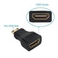 MILAPEAK (2 in 1) Mini-HDMI + Micro-HDMI Male to HDMI Female Adapter with Gold Plated, Black N14