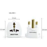 Bestten 3 Outlet Portable Travel Surge Protector with 2.4A Dual USB Charging Ports, 18in Cord, ETL Listed, White N77