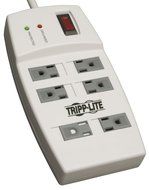 Tripp Lite 7 Right Angle Outlet Surge Protector Power Strip, 6ft Cord Right Angle Plug, Tel/Modem, &amp; $50K INSURANCE...