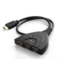 Auskic 3-Port HDMI Switch with Pigtail Cable - 3x1 HDMI Splitter Switcher Support Full HD 3D 1080p - PS3/PS4 Xbox... N2