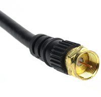 RiteAV 7ft BLACK COAXIAL CABLE TV RG6 CATV F-TYPE CORD VIDEO 75 OHM 18AWG VCR
