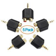 Aurum Cables 3-pack High Quality RCA AV Audio Y Splitter Plug Adapter 1 Male to 2 Female N14