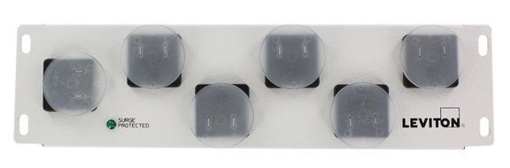 Leviton 48212-6S AC Power Surge Module with 6 NEMA Receptacles for Input: 120Vac, 50/60Hz Max Current 15Amp UL...