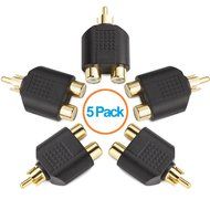 Aurum Cables 3-pack High Quality RCA AV Audio Y Splitter Plug Adapter 1 Male to 2 Female N15