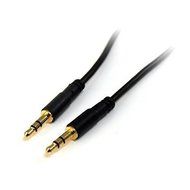 3.5 mm Male to Male Stereo Audio Cable, 30 ft / 10 m, Gold Plated, Slim Connector, Nextronics N2