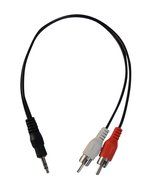 YCS Basics1 foot RCA 2 male to 3.5mm male cable N2