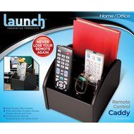 Ralph TV Remote Control Spinning Caddy - Revolving Wood Valet Organizer for Television Remotes - Black N2