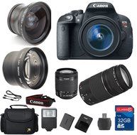 Canon T5i DSLR Camera + 18-55mm IS STM Lens + 75-300mm III Telephoto Lens + Wide Angle Lens +Telephoto Lens +...