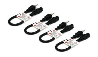 C&amp;E 3 PCS, Power Cord Cable w/ 3 Conductor 14AWG PC Power Connector Socket (C13/5-15P) Black 1 Feet, CNE591452 N4