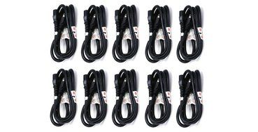 C&amp;E 3 PCS, Power Cord Cable w/ 3 Conductor 14AWG PC Power Connector Socket (C13/5-15P) Black 1 Feet, CNE591452 N8