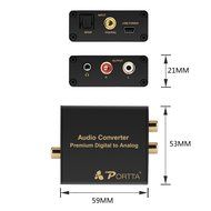 Portta PETDASM Premium Digital Coaxial Toslink to Analog Audio Converter support Headphone Speaker outputs N6