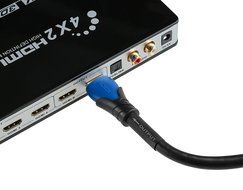A-tech Series Blue&amp;black - High speed Hdmi Cable 100 Ft with Built-in Signal Booster Metal Black Case,Supports... N50