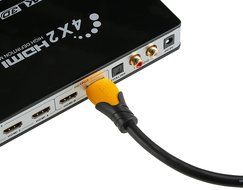 A-tech Series Blue&amp;black - High speed Hdmi Cable 100 Ft with Built-in Signal Booster Metal Black Case,Supports... N58