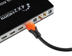 A-tech Series Blue&amp;black - High speed Hdmi Cable 100 Ft with Built-in Signal Booster Metal Black Case,Supports... N60