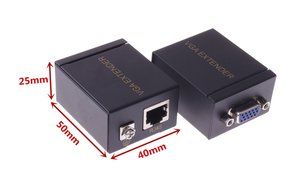 Security 1080P VGA Signal 60M Extender Repeater Adapter over Single RJ45 Cat 5e Cat6 Network Cable (1 Transmitter... N3