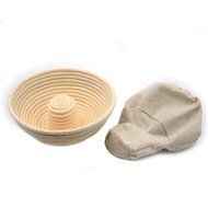 AngelaKerry 1pcs 25x25x8cm (1x1x0.3 inch) Square Banneton Brotform Square Bread Proofing Basket Handmade + Cloth... N12