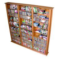 Media Storage Tower-Tall Triple Oak -76" N2
