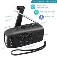 [2016 Upgraded Version] Ecurfu AM/FM/NOAA Emergency Weather Radio, Multifunctional Dynamo Solar Hand Crank Self... N7