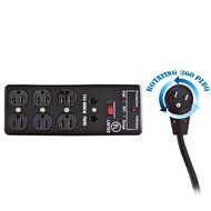eDragon ED70555 Surge/Modem Protector, Flat Rotating Plug, 6 Outlet, Gray, Metal, Commercial Grade, Power Cord...