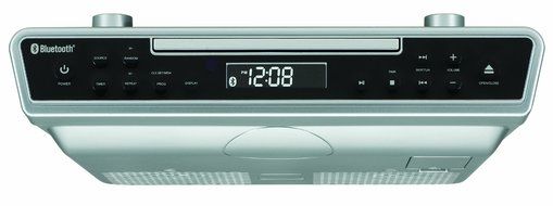 Sylvania SKCR2713 Under Counter CD Player with Radio and Bluetooth, Silver