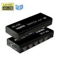 4 port HDMI 4K X 2Kswitcher LinkS 4 in 1 out HDMI Switch 1080P/HDMI 1.4a Supports 3D with IR Wireless Remote and... N16
