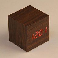 Modern Cube LED Alarm Clock Temperature Sounds Control Display Novelty Electronic Desktop Digital Classic Wooden... N7