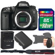 Canon EOS 7D Mark II DSLR Camera (Body Only) + 32gb Memory SD Card + Grip Strap - International Version (No Warranty)