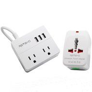 Power Strip for Travel, Reyeho 2 AC Outlet with 3 USB Travel Charging Station Smart Ports for iPhone, Laptop,... N8