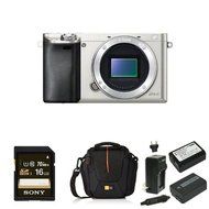 Sony Alpha a6000 Mirrorless Digital Camera - Body only (Silver) Deluxe Bundle