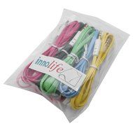InnoLife Full Set of 10 Colors 3ft 3.5mm Male To Male M/M Flat Noodle Music Record Stereo Audio Auxiliary AUX... N2