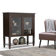 Simpli Home Carlton Medium Storage Cabinet, Dark Tobacco Brown N10