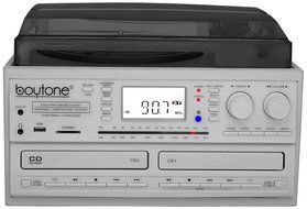 Boytone BT-29W, Bluetooth Dual CD Player and Recorder CD2 to CD1, AM/FM Radio Turntable Record Player 2 Built-in... N7