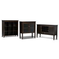 Simpli Home Carlton Medium Storage Cabinet, Dark Tobacco Brown N12