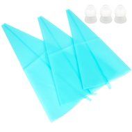 CTKcom Pastry Bags-3 Sizes Reusable Silicone Icing Piping Cream,Cake DIY Decorating Tool, with 3 Couplers N4