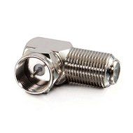 Cables to Go 40669 Right Angle F-type Adapter (Silver), 10 pk N4
