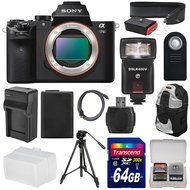 Sony Alpha A7 II Digital Camera Body with 64GB Card + Battery + Charger + Backpack Case + Tripod + Flash + Diffuser...