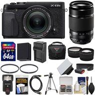 Fujifilm X-E2S Wi-Fi Digital Camera &amp; 18-55mm XF Lens (Black) with 55-200mm XC Lens + 64GB Card + Battery &amp; Charger...
