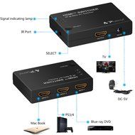 Portta PET0301DU HDMI Switch / Switcher 3 Port 3x1 v1.3 with 1.5 ft Pigtail support 3D 1080p N17