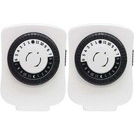 New GE 15417 24-Hour Polarized Plug-in Mechanical Timer with 48 On/off &amp; 1 Outlet, 2 pk