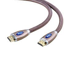 BUSUQ High-Speed Standard HDMI Cable Supports Ethernet, 3D and Audio Return (75 Feet/23 Meter), Black- Red Nylon... N12