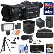 Canon Vixia HF G40 Wi-Fi 1080p HD Digital Video Camcorder + 64GB Card + Battery &amp; Charger + Case + LED Light +... N3