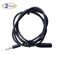 Conwork 2-Pack 3.5mm 4-Pole Male to Female Auxiliary Extension Audio Stereo Cable Cord for Headphones Apple iPad... N4