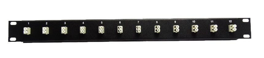 12 Port LC Fiber Patch Panel Multimode (loaded 1u) 19"