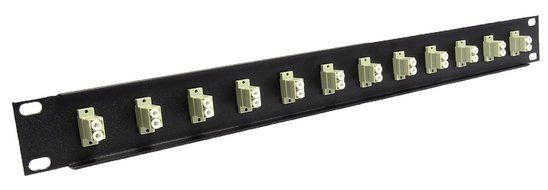 12 Port LC Fiber Patch Panel Multimode (loaded 1u) 19" N2