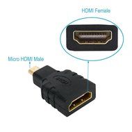 MILAPEAK (2 in 1) Mini-HDMI + Micro-HDMI Male to HDMI Female Adapter with Gold Plated, Black N18