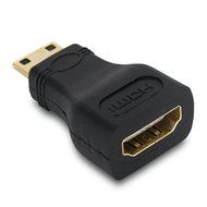 MILAPEAK (2 in 1) Mini-HDMI + Micro-HDMI Male to HDMI Female Adapter with Gold Plated, Black N19