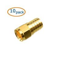 Cable Matters 10-Pack, Gold Plated F-Type Crimp-On Coaxial RG6 Connector N8