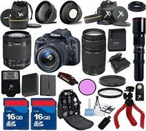 Canon Rebel SL1 Camera Body with Canon 18-55mm IS STM Lens Premium Bundle with Canon 75-300mm III Zoom + 500mm...